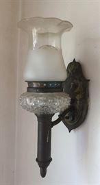 Pair Old Converted Lighting Fixtures