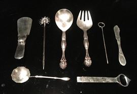 Sterling, Danish and Continental flatware serving pieces
