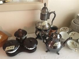 sold  wood 3 bowl server piece 