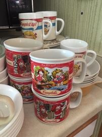 Campbell Soup mugs and bowls