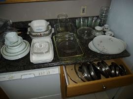 BAKEWARE, CORNINGWARE, LIDS