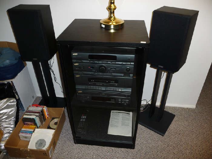STEREO W/SPEAKERS, STEREO CABINET