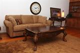 Bauhaus Microfiber Sofa with Bernhardt Furniture Coffee Table