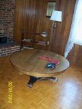oak table cut down to make a nice coffee table