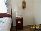 Four poster bed (bad Pic) and nitestand
