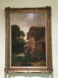 Wellesley Cottrell English Artist 24"x32" Oil on Canvas. Signed and Dated 1880. Professional appraisal available to go along with the piece. 