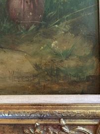 Wellesley Cottrell English Artist 24"x32" Oil on Canvas. Signed and Dated 1880. Professional appraisal available to go along with the piece.