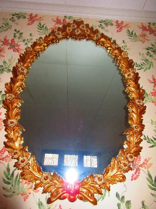 Massive Italian Hand-Carved Gilt Mirror