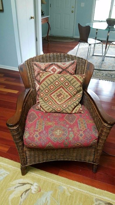 Wicker Chair with Elim Style Pillows