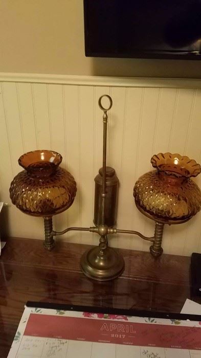 Antique Kerosene Lamp Converted to Electric