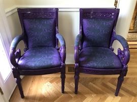 Pair of Versace VANITAS violet Chairs!