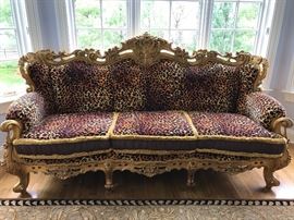 In the Style of Versace Leopard Sofa by Designer Hilda Flack!