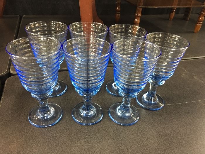 Libby blue goblets