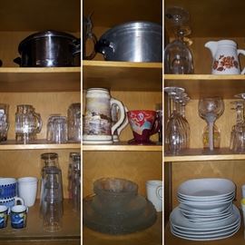 drinking glasses, mugs, shot glasses, wine glasses