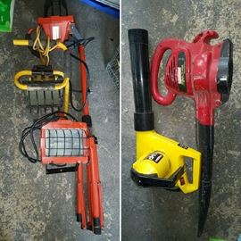 Work lamps and leaf blowers