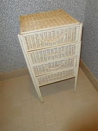 Unusual vintage wicker cabinet.. see the following photos