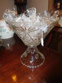 Glass punch bowl with 24 cups