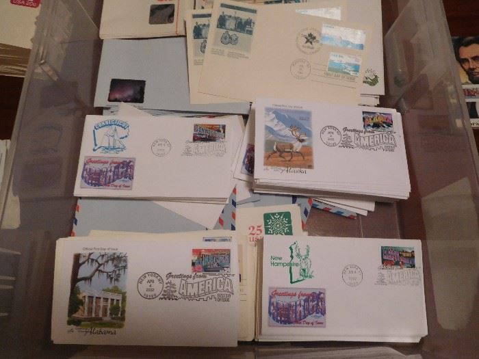 Lots of First Day Covers and vintage pre-stamped envelopes, etc