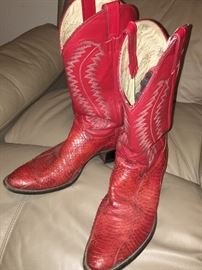 OSTRICH SKIN BOOTS, SIZE 12M