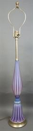 Murano Pink Opalescent Art Glass Lamp By Marbro
