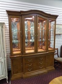 An awesome Thomasville display - hutch, touch light this is very very nice!