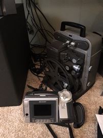 8MM film projector, and handi-cam