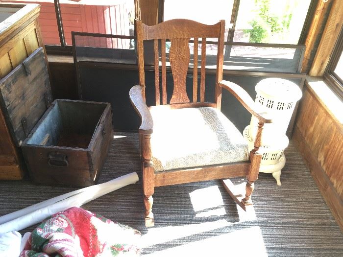 Nice old oak rocker and other goodies