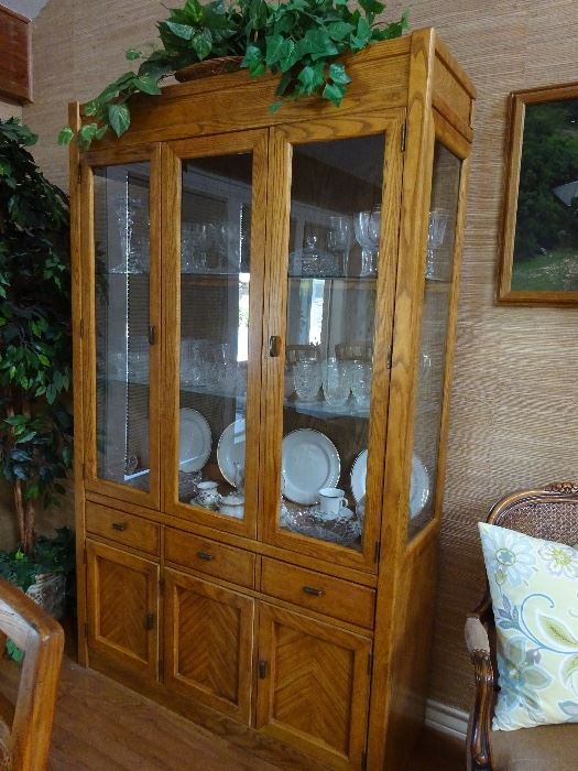 China hutch with matching dining set