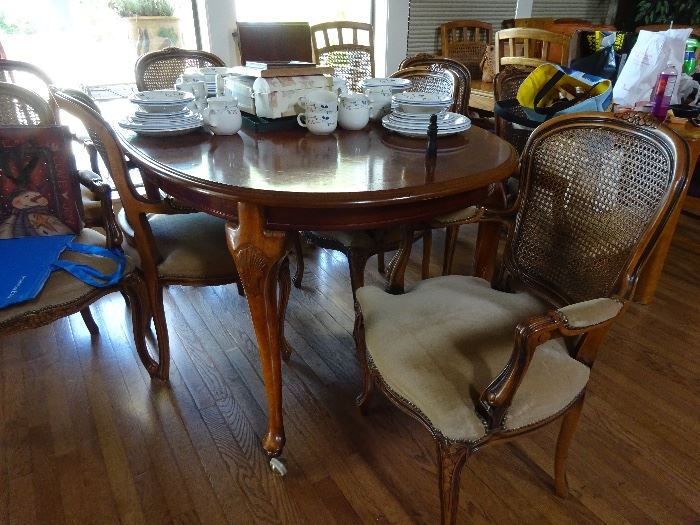 dining set 1 leaf 8 chairs