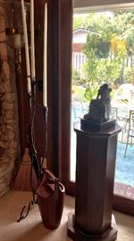 Unusual Metal Floor Candleholder - Dansk - Pedestal Stand