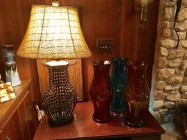 Metal Lamp - Blenko Glass