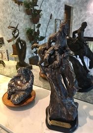 Figure on left: Maquette by Jack Cartlidge - on the right Mountain Man by Frederic Remington 