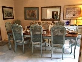 Thomasville Dining Room Table with 10 Chairs