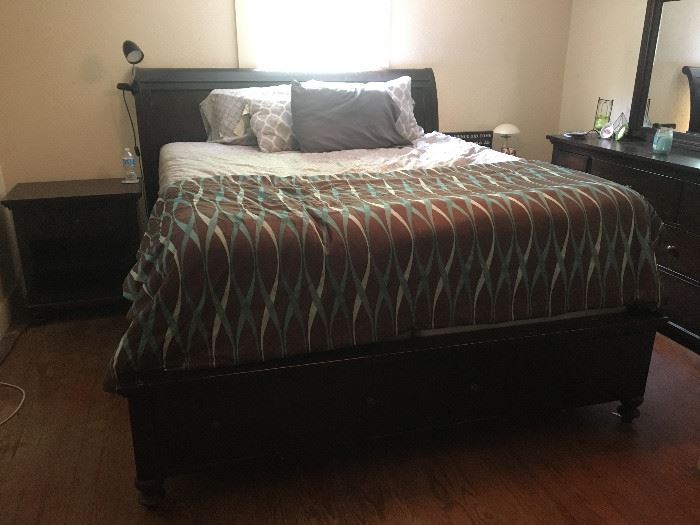 King size mattress and box springs are included in the bedroom suite. 