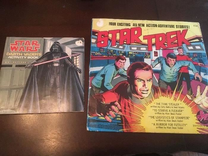 Original Star Wars activity book and Star Trek stories on vinyl 