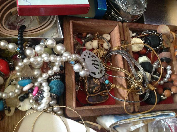LARGE amount of costume jewelry with some sterling pieces.