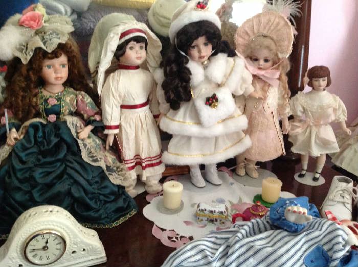 Lots of Porcelain and Vintage Dolls