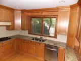 wood mode kitchenaid kitchen aid granite counter tops countertops , dacor stainless steel dishwasher gas cook top cooktop double oven sink water filter lazy susan garbarge hood garbage disposal