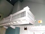balcony railing spindles exit sign emergency lights bifold doors vintage moulding