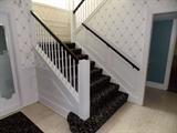 staircase carpet runner ahand rail vintage trim