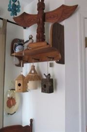 long bird houses totem