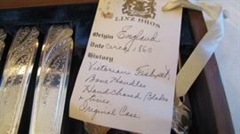 Victorian Fish Set w/bone handles in Original Case  circa 1860