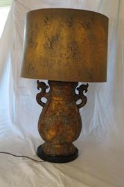 Japanese 2 Handled Bronze Lamp