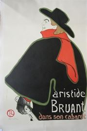 Toulouse Latrec "Aristide Bruant At His Cabaret" Framed Lithograph Print