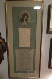 Sara Siddons The Theatre Royal, Covent Garden playlist and personal letter written by her.. Early 19th
