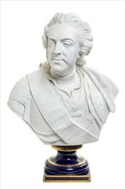 19 -  Large and Impressive 18th Century SEVRES Bust of Louis XV after the Marble Model