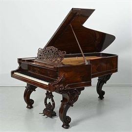 67 - Rosewood Steinway parlor grand antique piano in restored condition.
