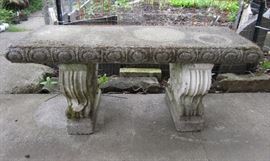 Concrete garden bench