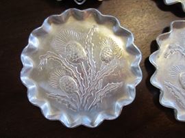 Vintage aluminum thistle coasters (set of 8)
