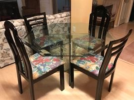 Glass dinette + 4 chairs